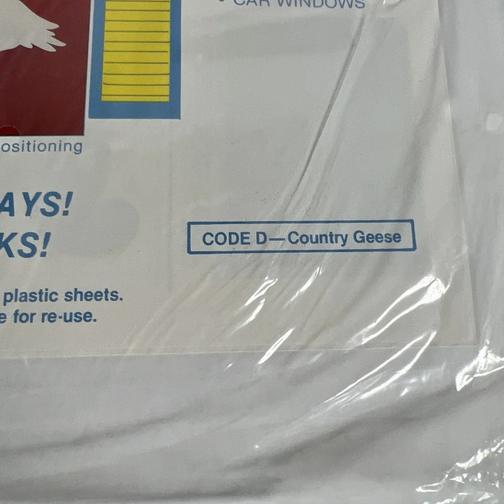 NIP 1987 Vintage STIK-EES COUNTRY GEESE  WINDOW CLINGS Cottagecore Grandmacore